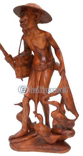 Grand Father Statue, Handcarved From Suar Wood