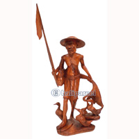 Grand Father Statue, Handcarved From Suar Wood