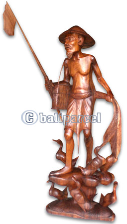 Grand Father Statue, Handcarved From Suar Wood