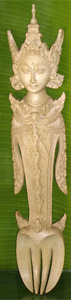 Balinese Fork Hand Carved From Crocodile Wood