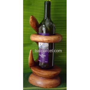Snake Wine Bottle Holder Carving, Hand Carved From Hibiscus Wood