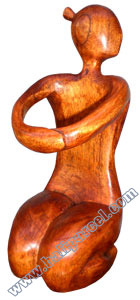 Abstract Wine Bottle Holder Hand Carved From Hibiscus Wood