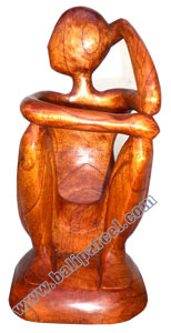 Abstract Wine Bottle Holder Hand Carved From Hibiscus Wood