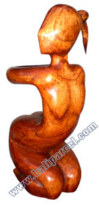 Abstract Wine Bottle Holder Hand Carved From Hibiscus Wood