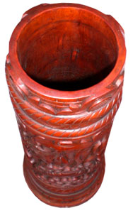 Container, Stick And Umbrela Holder, This Box Hand Carved From Mahogany Wood, With Fish And Sea Life Carving.
