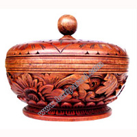 Wooden Box , This Box Hand Carved From Mahogany Wood