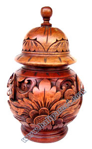 Wooden Box , This Box Hand Carved From Mahogany Wood