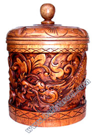 Wooden Box , This Box Hand Carved From Mahogany Wood