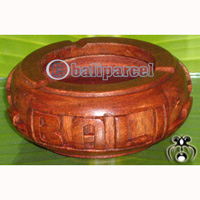 Wooden Ashtray, Hand Carved From Mahogany Wood