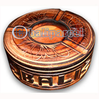 Burned Wood Ashtray, Hand Carved From Mahogany Wood