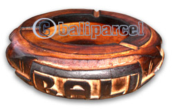 Burned Wood Ashtray, Hand Carved From Mahogany Wood