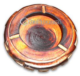 Burned Wood Ashtray, Hand Carved From Mahogany Wood