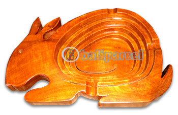 Wooden Ashtray, Hand Carved From Teak Wood ( The Best Wood )