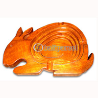 Wooden Ashtray, Hand Carved From Teak Wood ( The Best Wood )