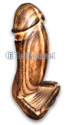 Burned Wood Ashtray, Hand Carved From Suar Wood