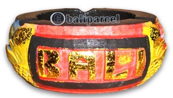 Painted Wooden Ashtray, Hand Carved From Mahogany Wood