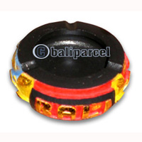 Painted Wooden Ashtray, Hand Carved From Mahogany Wood