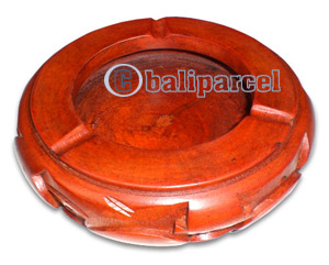 Wooden Ashtray , This Ashtray Hand Carved From Mahogany Wood, With" Guyane Text ". Please Request The Text