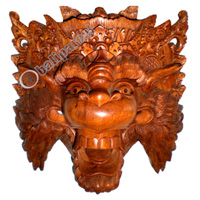 Wooden Hanoman Mask Carving, Hand Carved From Suar Wood