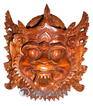 Wooden Bali Mask Carving, Hand Carved From Suar Wood