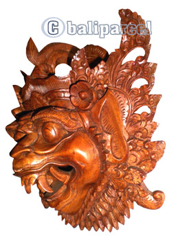 Wooden Bali Mask Carving, Hand Carved From Suar Wood