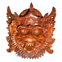 Wooden Bali Mask Carving, Hand Carved From Suar Wood