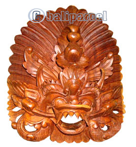 Wooden Bali Mask Carving, Hand Carved From Suar Wood