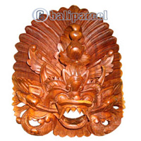 Wooden Bali Mask Carving, Hand Carved From Suar Wood