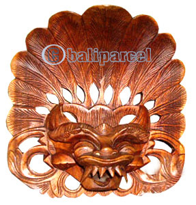 Wooden Bali Mask Carving, Hand Carved From Suar Wood