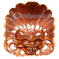 Wooden Bali Mask Carving, Hand Carved From Suar Wood