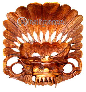 Wooden Bali Mask Carving, Hand Carved From Suar Wood