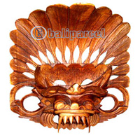 Wooden Bali Mask Carving, Hand Carved From Suar Wood