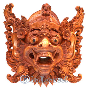 Wooden Bali Mask Carving, Hand Carved From Suar Wood