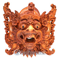 Wooden Bali Mask Carving, Hand Carved From Suar Wood