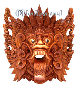 The Rangda Mask Carving, Hand Carved From Suar Wood
