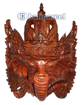 Ganesha Mask Carving, Hand Carved From Suar Wood