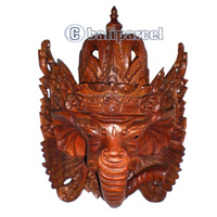 Ganesha Mask Carving, Hand Carved From Suar Wood