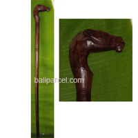 Walking Stick, Horse Head, Hand Carved From Sono Wood