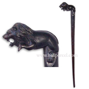 Lion Walking Stick, Hand Carved From Sono Wood