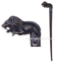 Lion Walking Stick, Hand Carved From Sono Wood