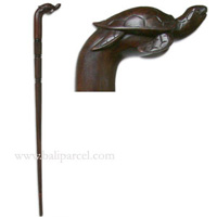 Turtle Walking Stick, Hand Carved From Sono Wood