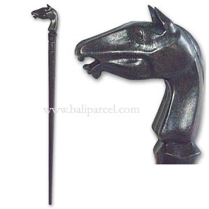 Horse Head Walking Stick, Hand Carved From Sono Wood