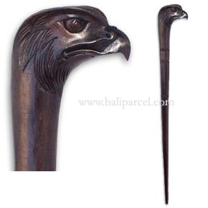 Eagle Head Walking Stick, Hand Carved From Sono Wood