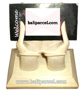 Name Card,, Hand Carved From Crocodile Wood.