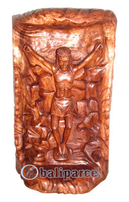 Jesus Statue , Hand Carved From Suar Wood.