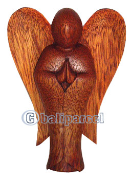 Angel Statue , Hand Carved From Hibiscus Wood 