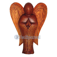 Angel Statue , Hand Carved From Hibiscus Wood 