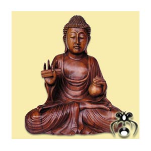 Buddha Meditating Statue, Hand Carved From Suar Wood