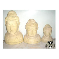 Buddha Head, Hand Carved From Crocodile Wood