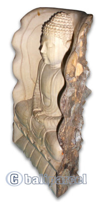 Sitting Buddha On Lotus, Hand Carved From Crocodile Wood